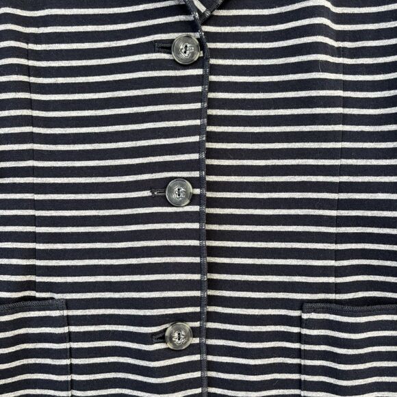 J Jill Women Blazer Jacket Striped Knit Size L Cotton Blend Career Casual Office - Picture 3 of 12